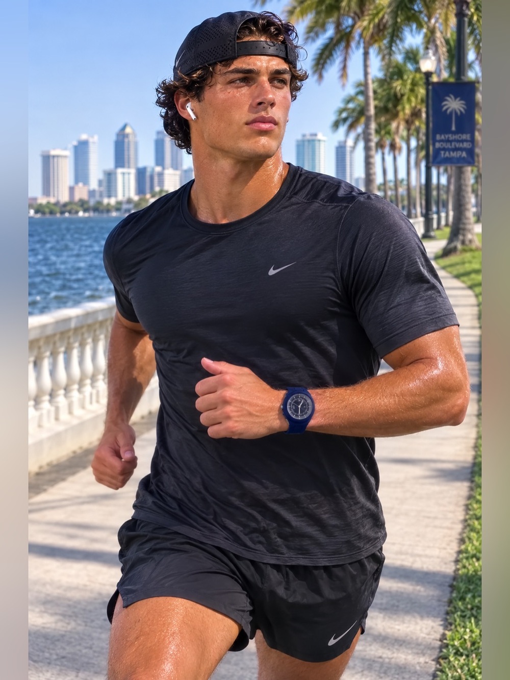 NEW! Versace Versus Navy Silicone Watch with Gold Accents - 39mm